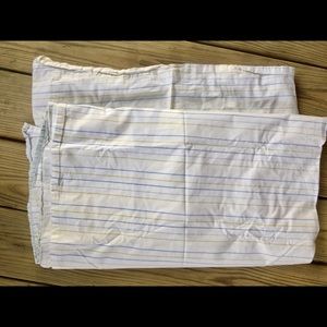 Full Flat sheet White Striped Cotton